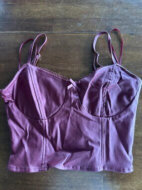 Camellia Purple Corset Style Crop Top Size Small Bustier